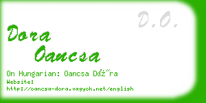 dora oancsa business card